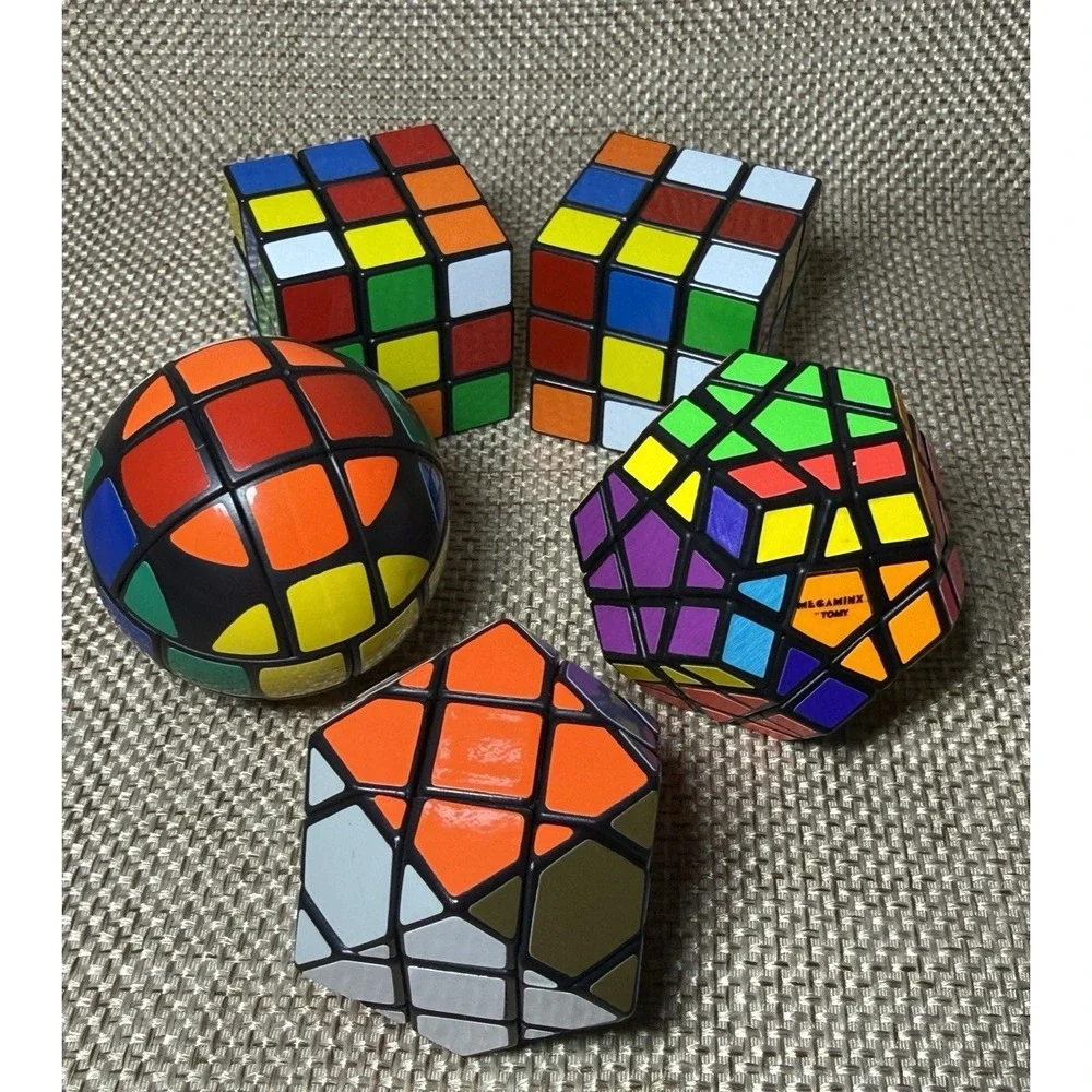 Vtg Magic Cube Magic Ball Puzzle Lot Tomy Megaminx Fidget Games‎